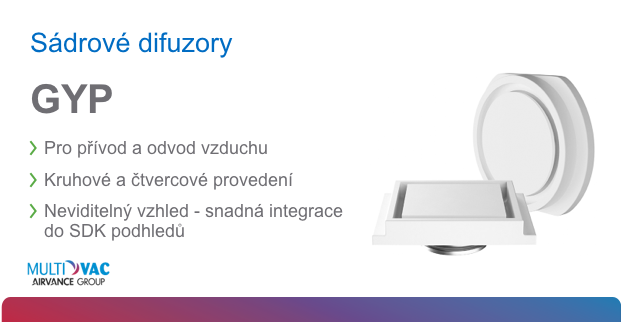 Sádrový difuzor pro přívod a odvod vzduchu